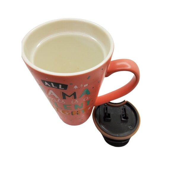 vintage flair "all mama wants is a silent night" 12oz pink coffee mug. - Picture 3 of 4